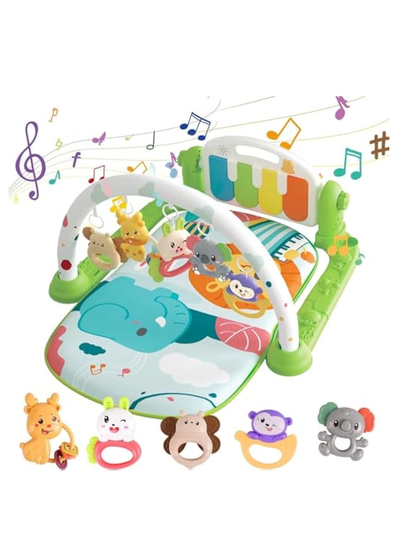 YelaJoy Play Mats for Baby Gyms, Kick and Play Piano Gym Mats, Detachable Tummy Time Mat with Music and Lights, Musical Electronic Learning Toys, Activity Center for Babies and Toddlers  - Image 1