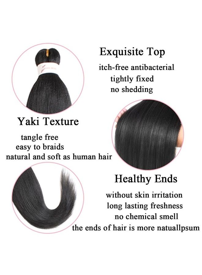 Leeven شعر ضفائر مسبق التمدد 8 عبوات 26 بوصة احترافي خالي من الحكة ألياف صناعية منخفضة الحرارة ضفائر كروشيه تمديد شعر الضفائر ضفيرة ملتوية (1B/27/613#) - Image 2