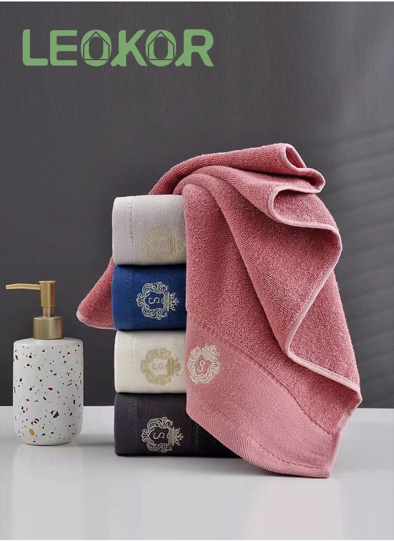 LEOKOR 3PCS Cotton Bath Towel Set Fast Absorbent Skin-friendly and Soft Bath Towel*1PCS and 2PCS Towels Pink  - Image 2
