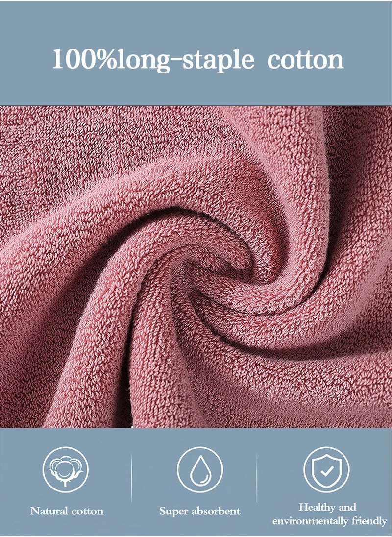 LEOKOR - 3PCS Cotton Bath Towel Set Fast Absorbent Skin-friendly and Soft Bath Towel*1PCS and 2PCS Towels Pink - Image 1