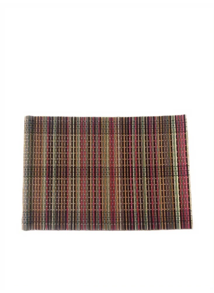 Color mixed woven foldable bamboo placemat set, heat-resistant and heat-insulating bamboo placemat - Image 2