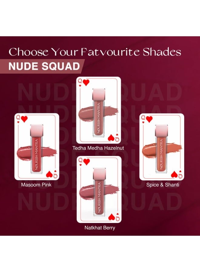 Nourish Mantra’s Spice & Shanti Lipstick (3.5ml)/ Creamy Matte Liquid Lipstick with SPF/Water Proof/Smudge Proof/Transfer Proof/Long Lasting/Suits All Skin Tones - Image 3