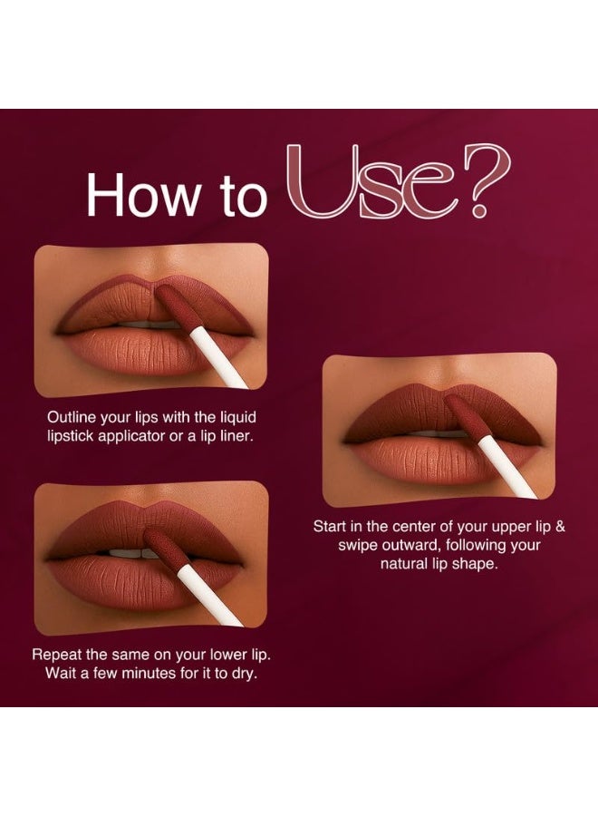 Nourish Mantra’s Spice & Shanti Lipstick (3.5ml)/ Creamy Matte Liquid Lipstick with SPF/Water Proof/Smudge Proof/Transfer Proof/Long Lasting/Suits All Skin Tones - Image 4