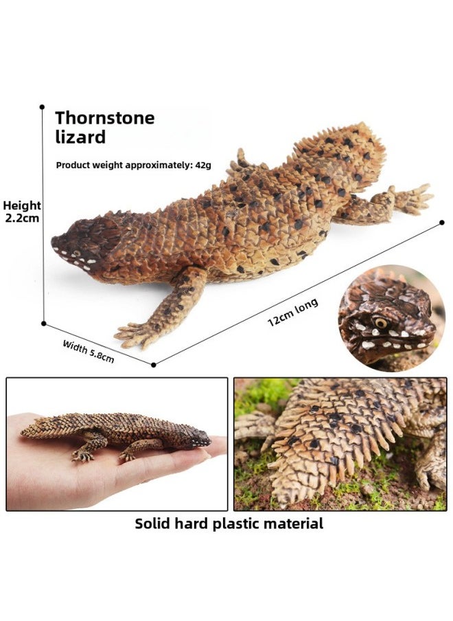 null - Children's Realistic Insect Toy Animal Models Honeybee Spider Dragonfly Butterfly Centipede Grasshopper Ant Lizard Figurines-Color:M-2961 Spiny-tailed Rock Lizard - Image 1