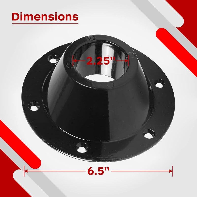 TonGass Black Aluminum RV Table and Floor Mounting Base (2-Pack) - Image 2