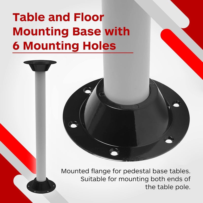 TonGass Black Aluminum RV Table and Floor Mounting Base (2-Pack) - Image 3