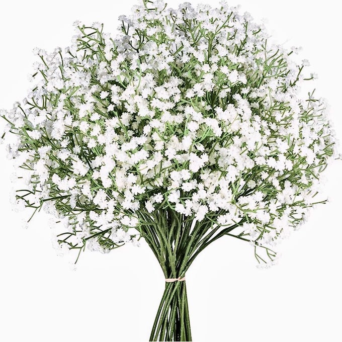 Babys Breath Artificial Flowers12 Pcs Gypsophila Real Touch Flowers for Wedding Party Home Garden Decoration