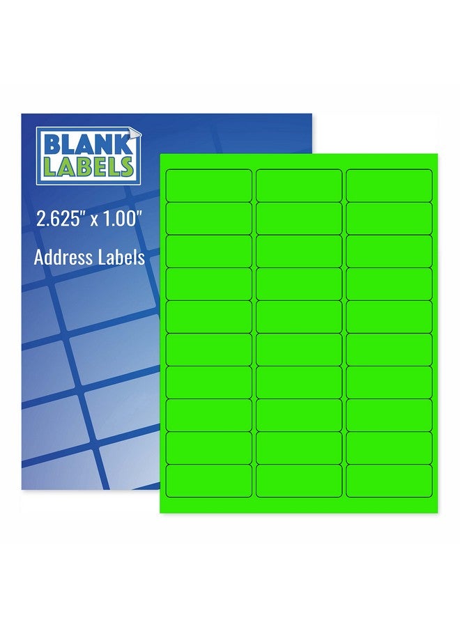 Blank Labels Blanks Labels Fluorescent Green Fba & Mailing Labels From Blank Labels 25/8 X 1 (2.625 X 1) 30 Labels Per Sheet - Image 1