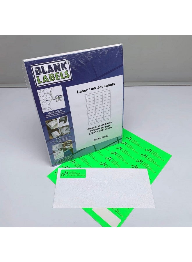 Blank Labels Blanks Labels Fluorescent Green Fba & Mailing Labels From Blank Labels 25/8 X 1 (2.625 X 1) 30 Labels Per Sheet - Image 2