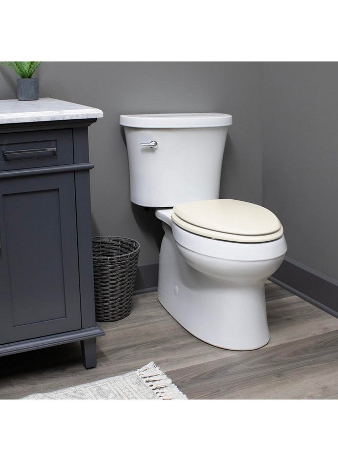 Bemis 500EC Durable Wood Toilet Seat with Easy Clean Hinges, Round, Biscuit - Image 3