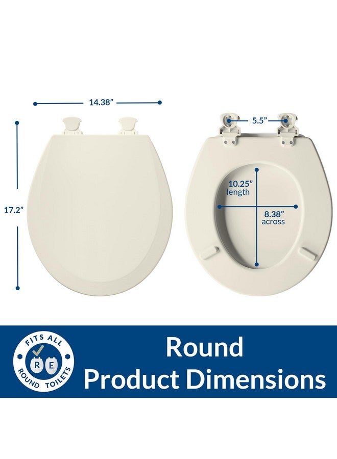 Bemis 500EC Durable Wood Toilet Seat with Easy Clean Hinges, Round, Biscuit - Image 4