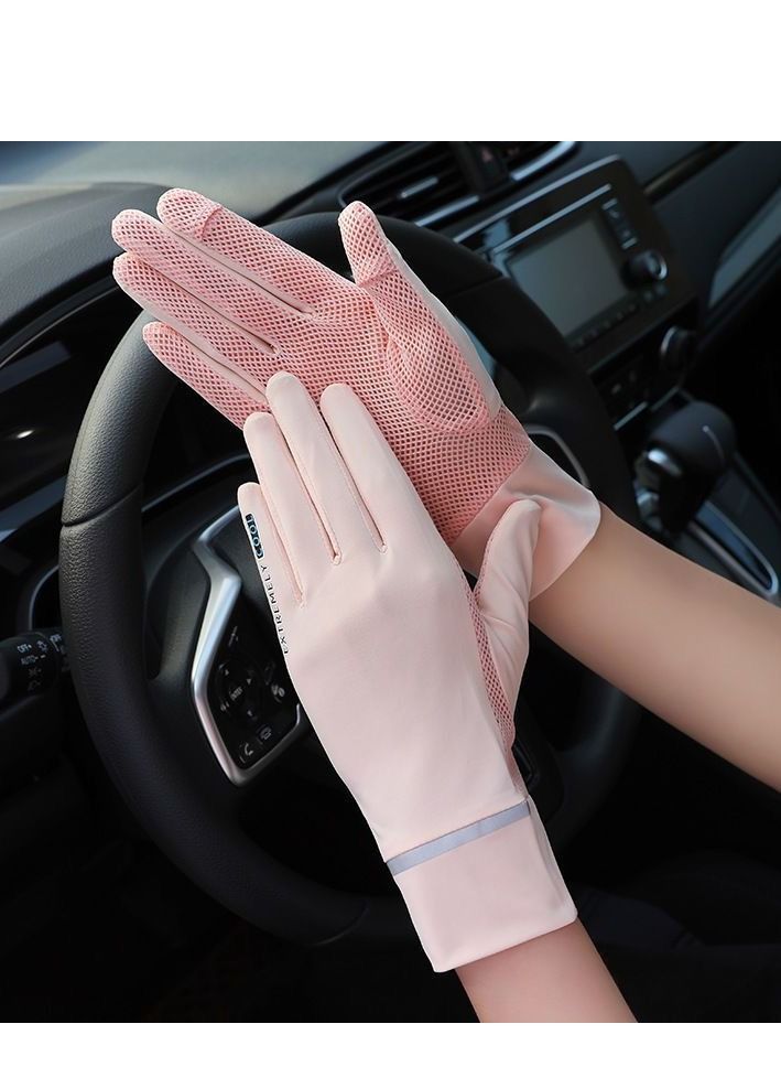 Generic 1-Pair UV Protection Women's Driving Gloves Pink  - Image 2