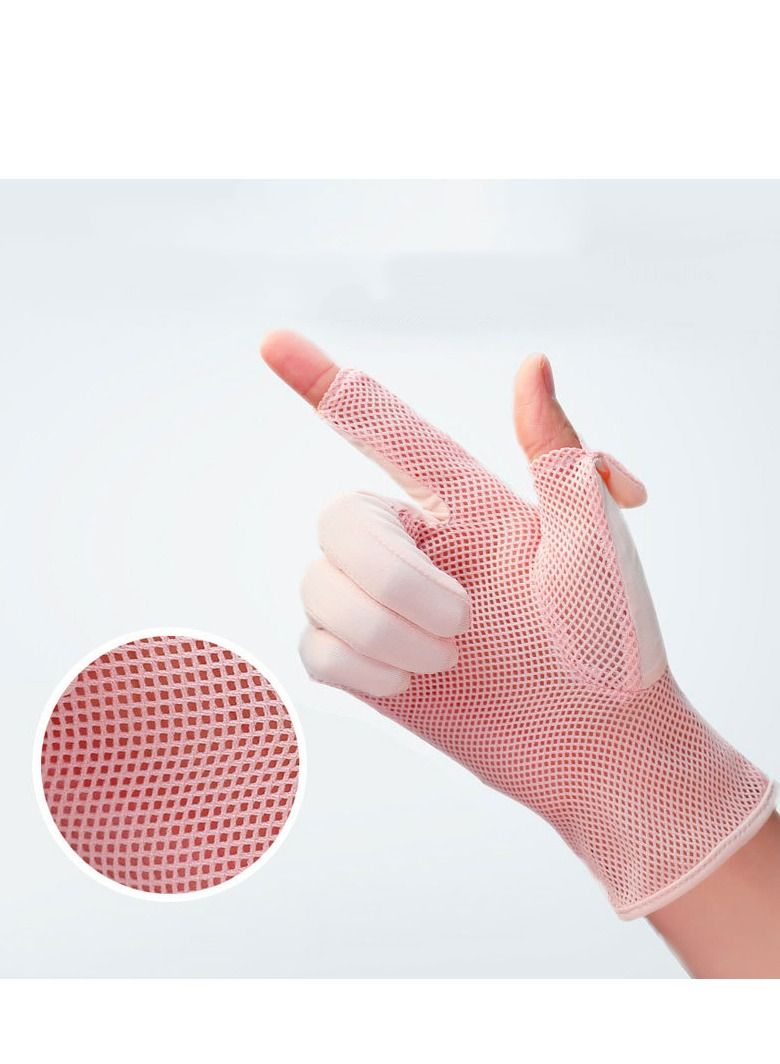 Generic 1-Pair UV Protection Women's Driving Gloves Pink  - Image 4