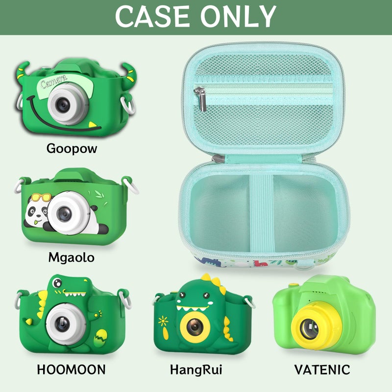 Leayjeen Kids Camera Case Compatible with Goopow/Mgaolo/HOOMOON/Hangrui Kids Camera Toys and Children Digital Video Camcorder Camera,Best Christmas and Birthday Gifts -Green Dinosaur(Case Only) - Image 3