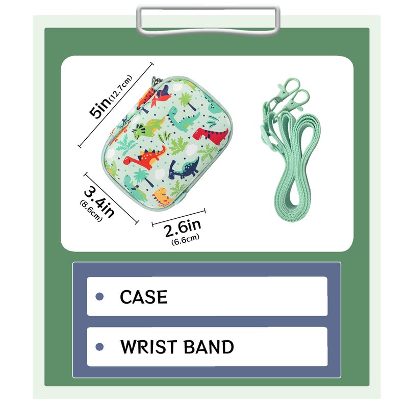 Leayjeen Kids Camera Case Compatible with Goopow/Mgaolo/HOOMOON/Hangrui Kids Camera Toys and Children Digital Video Camcorder Camera,Best Christmas and Birthday Gifts -Green Dinosaur(Case Only) - Image 2