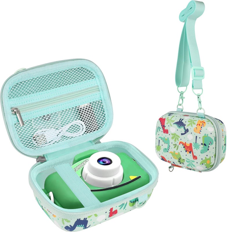 Leayjeen Kids Camera Case Compatible with Goopow/Mgaolo/HOOMOON/Hangrui Kids Camera Toys and Children Digital Video Camcorder Camera,Best Christmas and Birthday Gifts -Green Dinosaur(Case Only) - Image 1