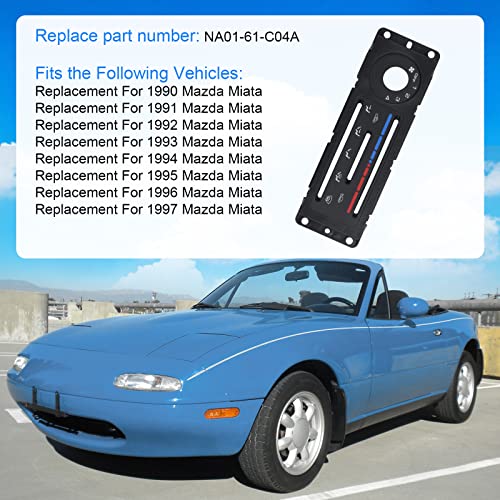 DICMIC Heater Control Panel Interior Trim for 1990-1997 Mazda Miata Replace# NA01-61-C04A - Image 3