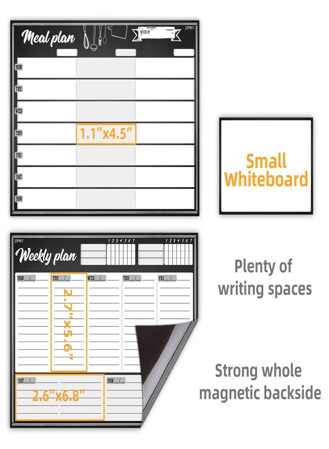 JJPRO Magnetic Dry Erase Meal Planning Whiteboard for Refrigerator-Magnetic Weekly Planner for Fridge-One Bonus Notepad whiteboard-Refrigerator Organizer with Weekly Planning Boards - Image 5