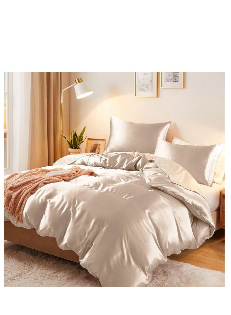 Bedding Duvet Cover Sets Silk Sheet Set of 4 King Size 220x240cm  - Image 5
