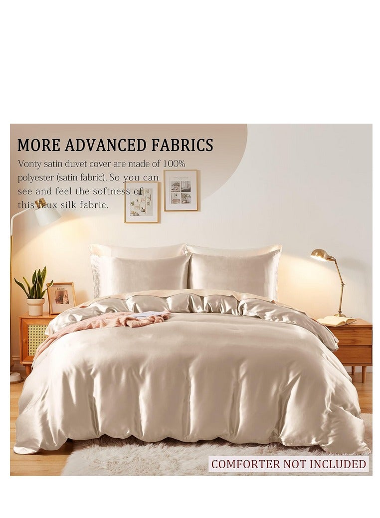 Bedding Duvet Cover Sets Silk Sheet Set of 4 King Size 220x240cm  - Image 4