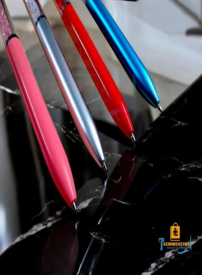 TECHNOCHITRA Gems Pen - Cute & Stylish Pen Set for Kids - School & Office Supplies, Multi Colors, Set of 4 - Image 5