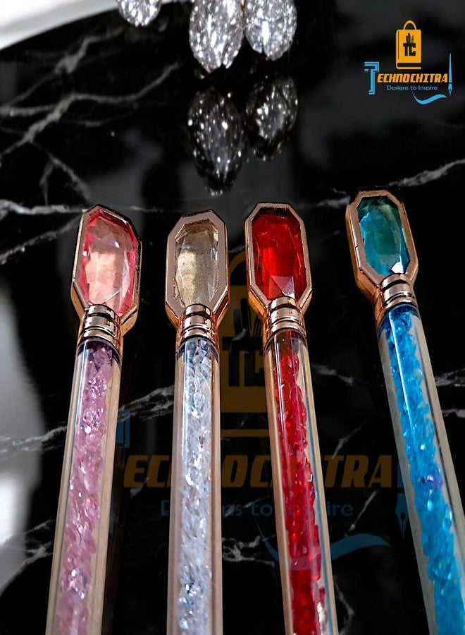 TECHNOCHITRA Gems Pen - Cute & Stylish Pen Set for Kids - School & Office Supplies, Multi Colors, Set of 4 - Image 3