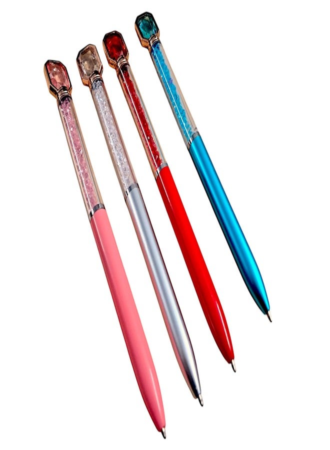 TECHNOCHITRA Gems Pen - Cute & Stylish Pen Set for Kids - School & Office Supplies, Multi Colors, Set of 4 - Image 1