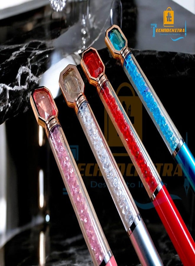 TECHNOCHITRA Gems Pen - Cute & Stylish Pen Set for Kids - School & Office Supplies, Multi Colors, Set of 4 - Image 2