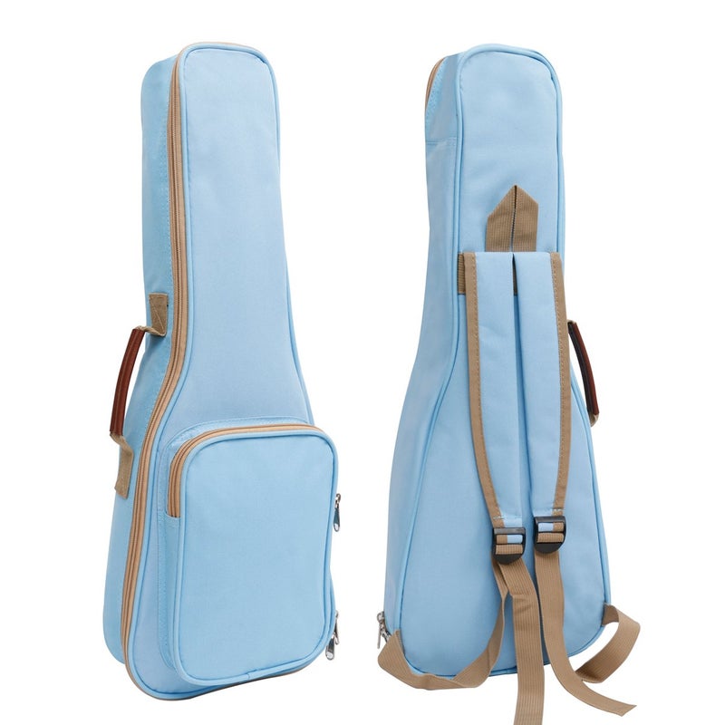 HOT SEAL 10MM Leather Handles Thick Durable Colorful Ukulele Case Bag with Storage (21in, Light Blue) - Image 3