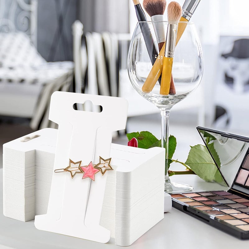 Zenomia Hair Clip Display Cards Cardboard Hair Bow Display Cards Holder White Paper Hairpin Card for Jewelry Hair Accessories (4x2.5) 50pcs - Image 3