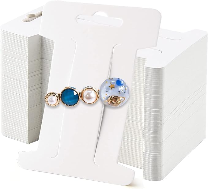 Zenomia Hair Clip Display Cards Cardboard Hair Bow Display Cards Holder White Paper Hairpin Card for Jewelry Hair Accessories (4x2.5) 50pcs - Image 1