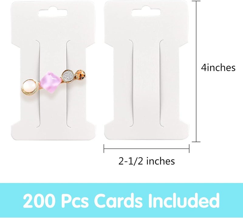 Zenomia Hair Clip Display Cards Cardboard Hair Bow Display Cards Holder White Paper Hairpin Card for Jewelry Hair Accessories (4x2.5) 50pcs - Image 2