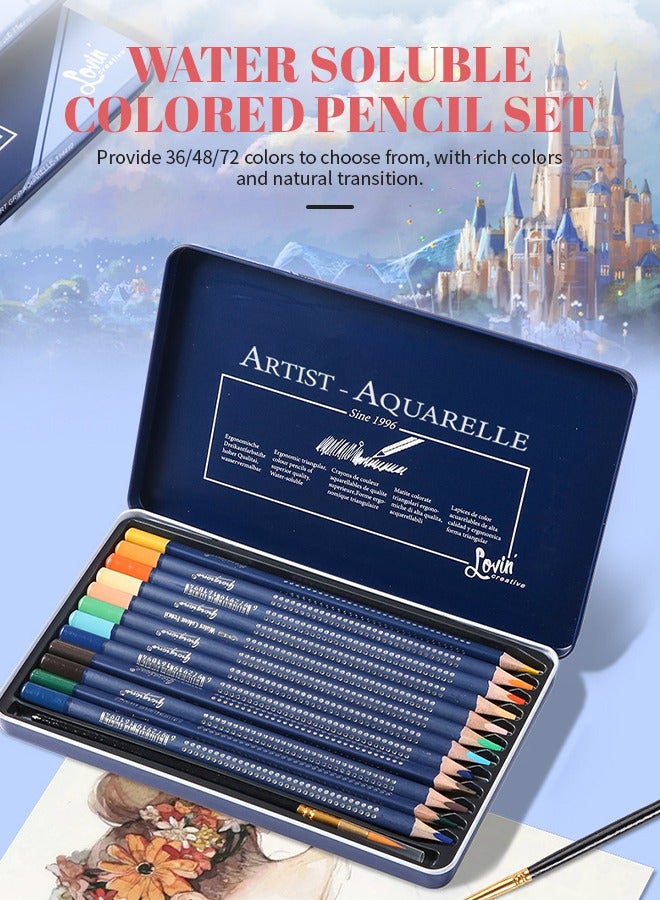 Generic 72-Color Coloured Pencils, Watercolor Pencils with Storage Box, Rich Color Levels, Suitable for Professional Painting and Design  - Image 2