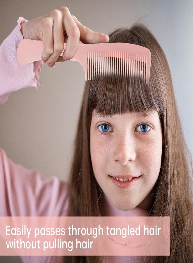 RHOS Medium Tooth Detangling Comb Set for Curly/Straight/Short/Thick Hair, Wet & Dry Use - Pink & Purple - Image 3