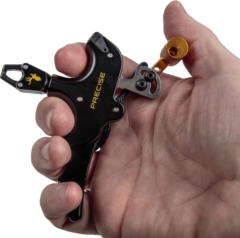 Trophy Ridge Precise Bow Archery Release - 4-Finger Design for Full Drawing Power, Torque-Free 360° Rotation, Smooth Release, Adjustable Thumb Trigger and Caliper Tension, Sling Wrist Strap Included - Image 2