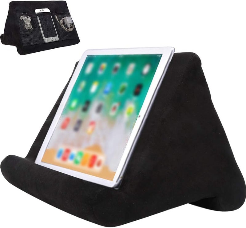 Market need oriented construction Tablet Soft Pillow Stand with Mesh Storage Pockets for iPads Multi-Angle Soft Bed Pillow Holder Lap Stand for Universal iPads Tablets Readers Books Magazines Kindle Black Multi-purpose Fault optimized construction Global easy assemble picks Precision polished solid material Upgraded general grade quality Diverse purchase options Room to room portable Heavy load resistant Field tested quality Global light sturdy raw material Odor free color Gulf standard sizing alternatives Compact trendy practical build Easy assemble Reinforced edge Global flexible sizing options Batch uniform stable quality Sand resistant Labor saving optimized design Market mainstream color picks Dust proof Globally trusted affordable quality Temp & permanent project compatible Wide use selected material - Image 1