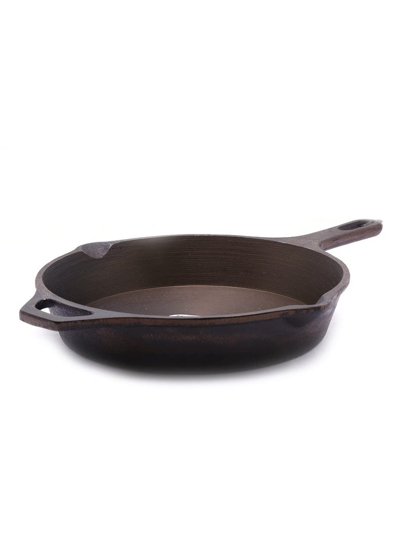 Coconut - coconut cast Iron Skillet pan/Fry pan- pre Seasoned with 100% Vegetable Oil with Natural Oven Heated Golden Finish, Food Grade, Long Handle, Smooth Surface Ready to use, 27cm - Image 1