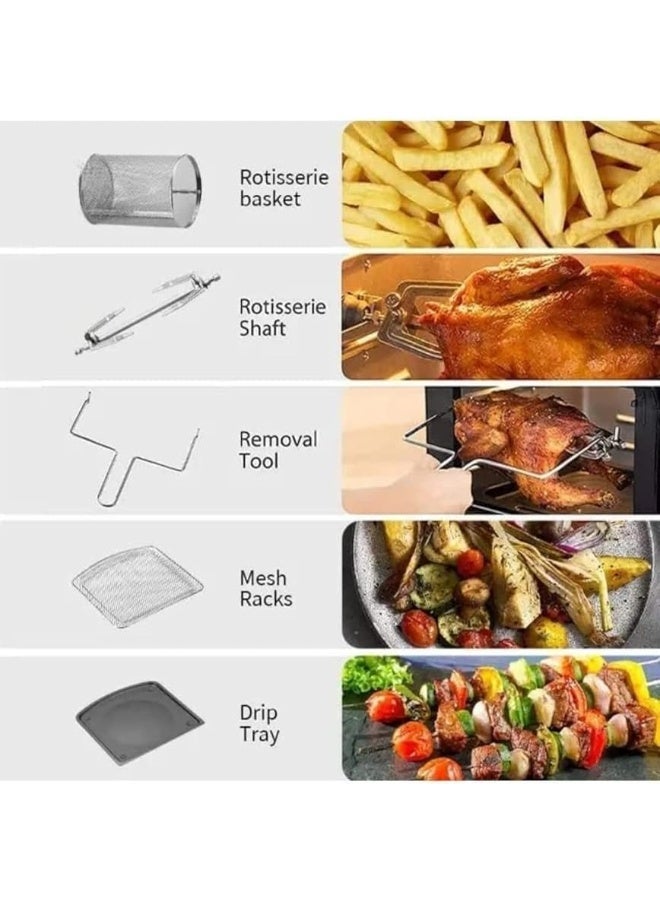 سوكاني SOKANY SK-ZG-8029 مقلاة هوائية رقمية سعة 12 لترًا وقوة 1800 واط وفرن متعدد الوظائف مع شواية وملحقاتها - Image 2