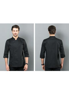 NIBEMINENT Chef Jacket Men Women Cook Coat Restaurant Uniform  Stand Up Collar Food Services Kitchen Clothes Waiter Wear  - Image 1