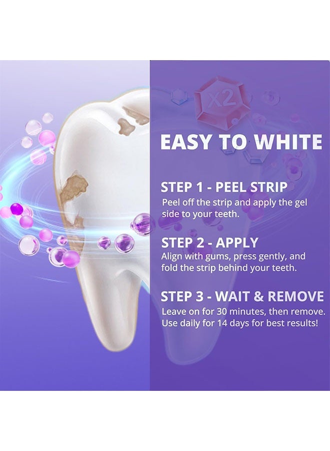 IVISMILE Purple Teeth Whitening Strips 14 Treatments, Teeth Whitening and Stain Treatment Strips, Bad Breath, Yellow Stains, Gum Care and Stain Removal, Gentle Dental Care Strips for Daily Oral Routine - Image 5