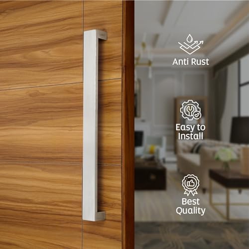 LAPO Stainless Steel Pull Handle for Main Entrance | 18 Inch Pull Push Design for Office Doors | Matt Finish | Fits 30–100mm Thickness | Designed for Wooden & Glass Doors| 3 Years Warranty - Image 5