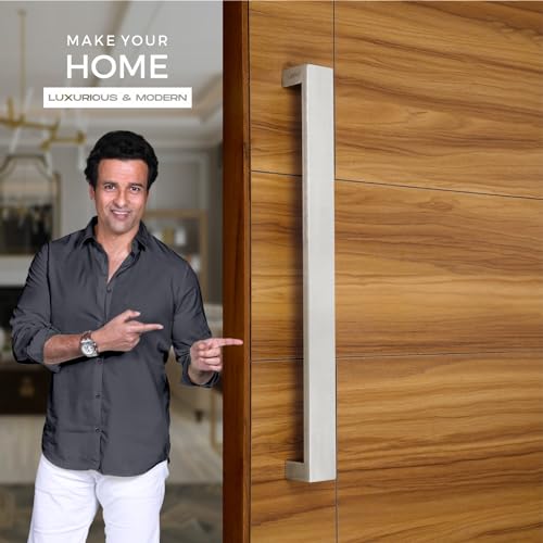 LAPO Stainless Steel Pull Handle for Main Entrance | 18 Inch Pull Push Design for Office Doors | Matt Finish | Fits 30–100mm Thickness | Designed for Wooden & Glass Doors| 3 Years Warranty - Image 2