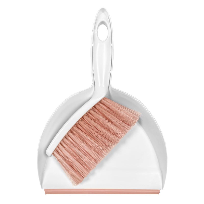 NBGYTECH Mini Broom and Dustpan Set Small Dust pan & Brush Set Portable Cleaning Tools for Home Office RV Camping Learning (Pink) - Image 1