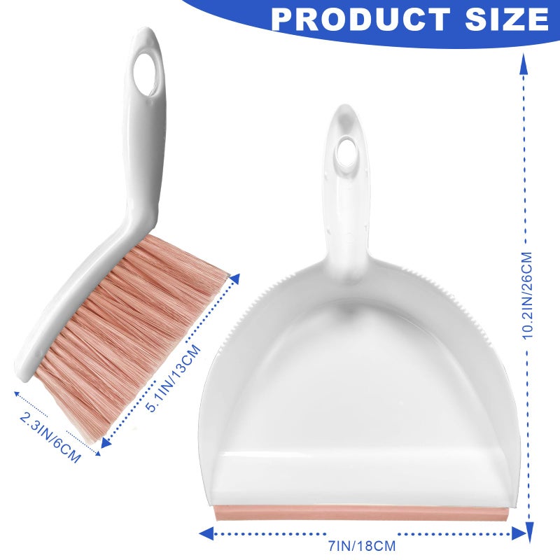 NBGYTECH Mini Broom and Dustpan Set Small Dust pan & Brush Set Portable Cleaning Tools for Home Office RV Camping Learning (Pink) - Image 5