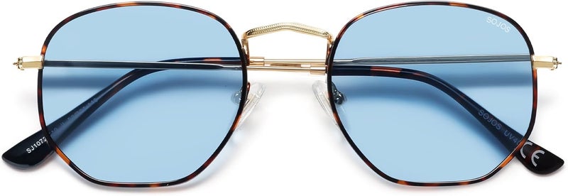 Sojos Square Polarized Sunglasses for Women Men Small Hexagonal Polygon Mirrored Lens SJ1072 - Image 1