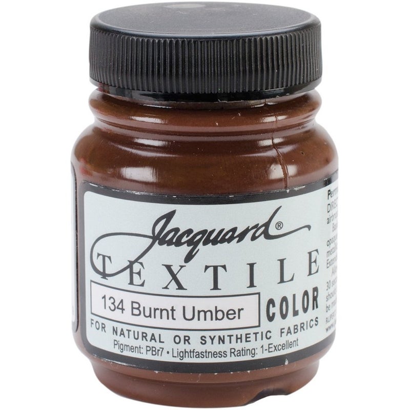 Jacquard Textile Color Burnt Umber- Permanent Fabric Paint for Clothes, Furniture Upholstery, Shoes or Tote Bags – Indoor & Outdoor Fabric Paint – 2.25 Oz Jar, Upholstery Fabric Paint - Image 2