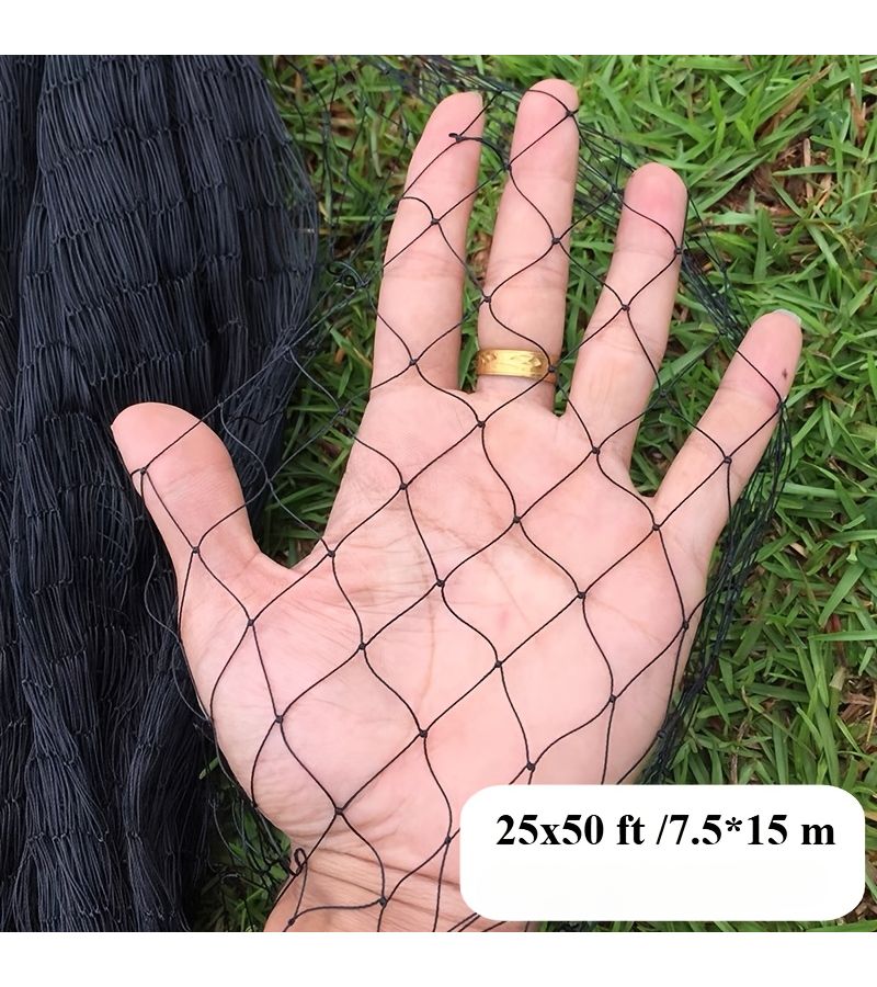 شبكة طيور حديقة سوداء ثقيلة، بحجم شبكة كبير بمسافة 1.97 بوصة، مقاس 157 × 48 بوصة × 236 × 22 بوصة، غطاء قابل لإعادة الاستخدام وجيد التهوية للخضروات وأشجار الفاكهة والنباتات، سياج حماية متين من الحيوانات والحشرات، سهل التركيب، حاجز حديقة من مادة مقاومة للتمزق. - Image 1