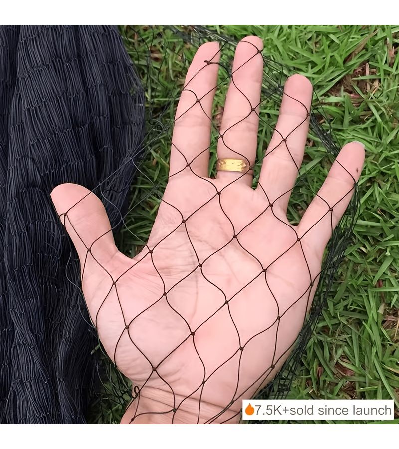 شبكة طيور حديقة سوداء ثقيلة، بحجم شبكة كبير بمسافة 1.97 بوصة، مقاس 157 × 48 بوصة × 236 × 22 بوصة، غطاء قابل لإعادة الاستخدام وجيد التهوية للخضروات وأشجار الفاكهة والنباتات، سياج حماية متين من الحيوانات والحشرات، سهل التركيب، حاجز حديقة من مادة مقاومة للتمزق. - Image 3