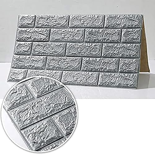 Barebeauty Wall Stickers Wallpaper PE Foam Brick Design DIY Decal (70 x 77 cm) 3D Frames PVC DIY Self Adhesive (Pack of 02) - Image 2