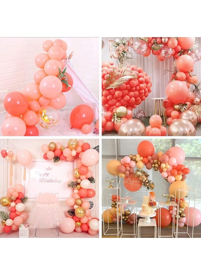 PartyWoo PartyWoo Coral Balloons, 60 pcs Coral Latex Balloons, Peach Balloons, Gold Confetti Balloons, Jumbo Peach Balloons for Coral Birthday Decorations, Coral Party Decorations, Coral Wedding Decorations  - Image 4